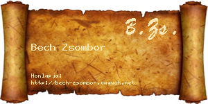 Bech Zsombor névjegykártya